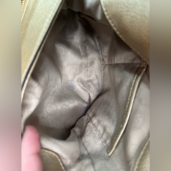 Michael Kors Jet Set Chain Large Shoulder Tote Pale Gold Metallic Leather - Picture 10 of 15